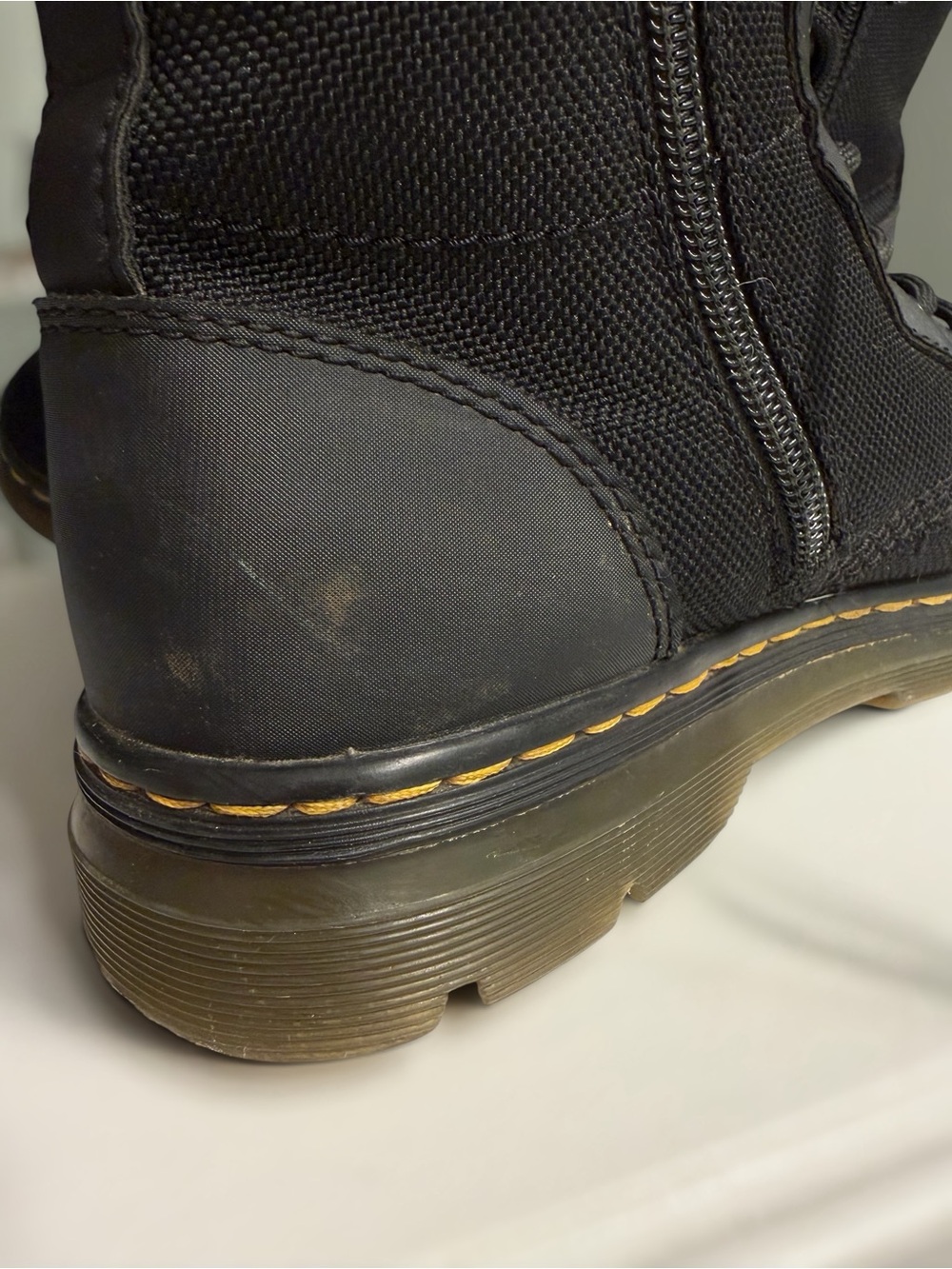 Dr. Martens Combs Y Black Canvas Combat Boots Women’s 6 Men’s 5 Side Zip Lace-Up - Picture 6 of 9